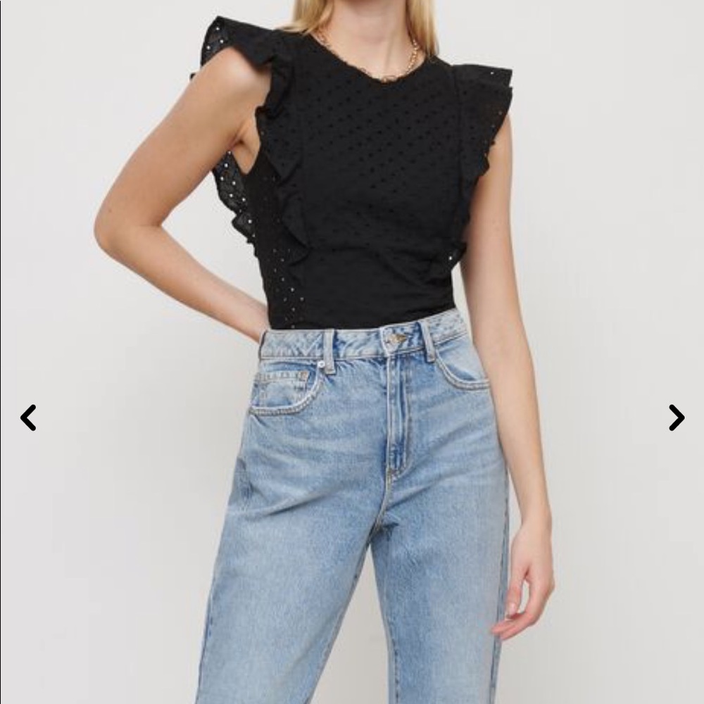 Dynamite eyelet top with frill sleeves